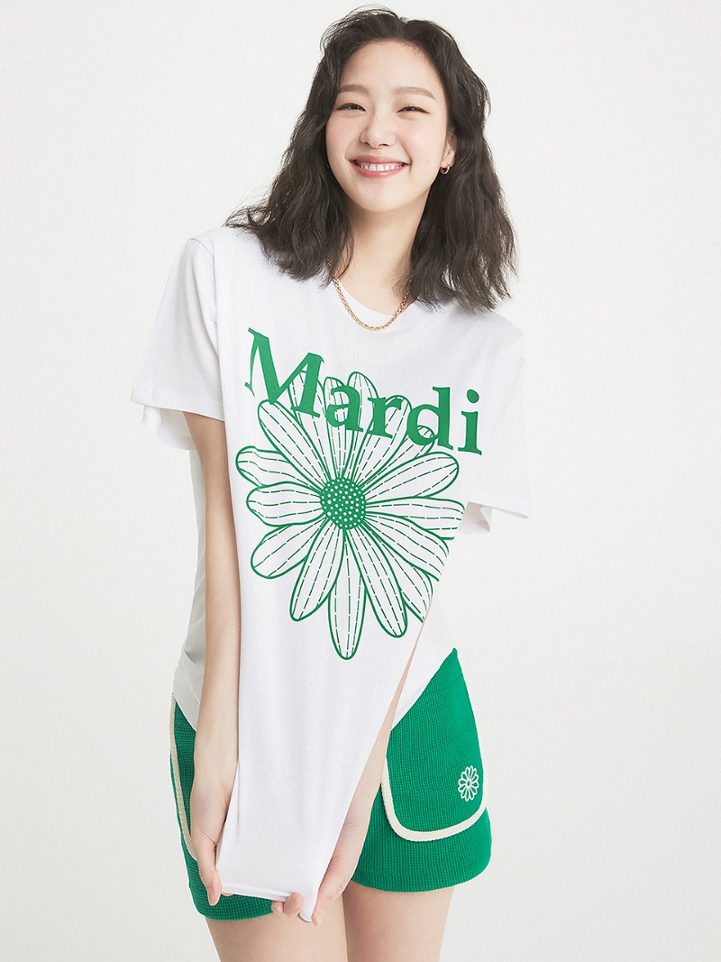 Tshirt flower green and white